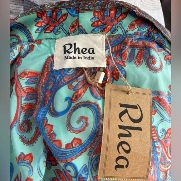 Rhea Boho Multicolor Paisley Kimono Duster Robe OSFM - Picture 2 of 3